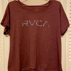 Scoop Neck/Off-Shoulder RVCA Top Maroon